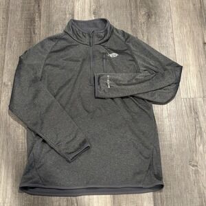 AFTCO Pullover Mens Medium Gray AFTECH 1/4 Zip Fishing Fleece Top Long Sleeve